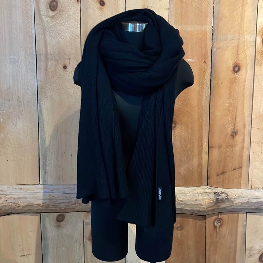 Topshop black thick woven scarf